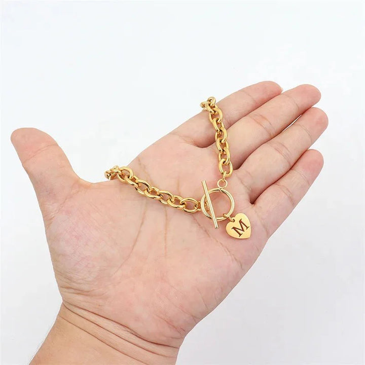 Brehn | Büroklammer Herz Buchstaben Anfang Choker Halskette