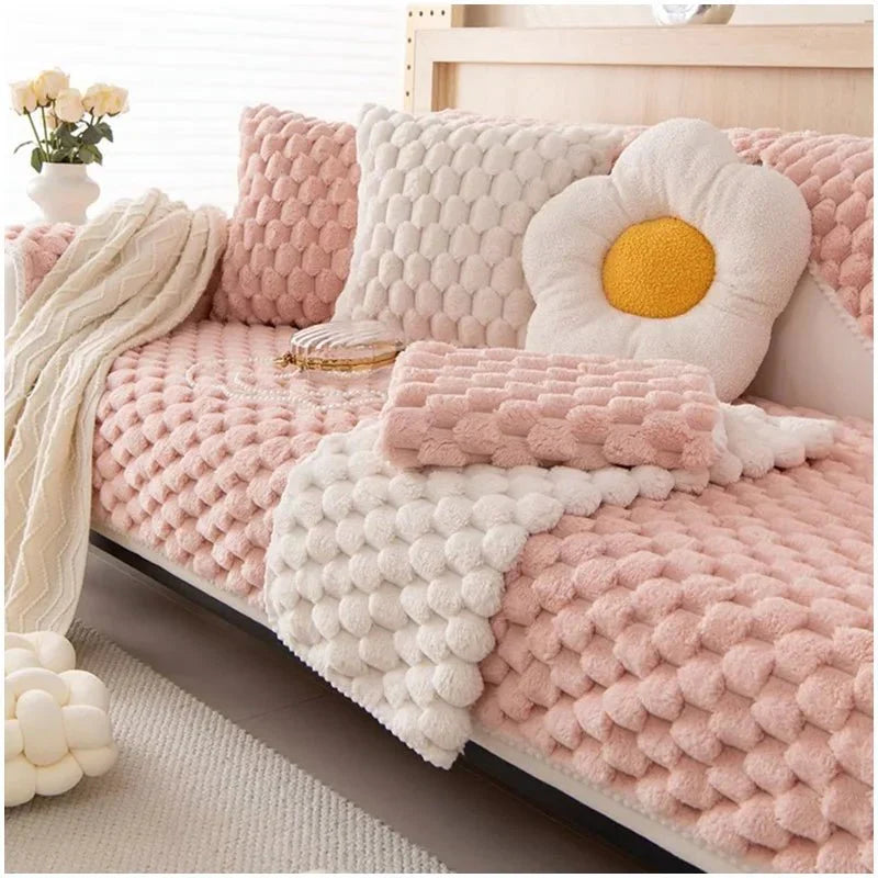 Pastellfarbe Verdickte Plüsch Sofa Decke für Gemütlichen Komfort | Brehn