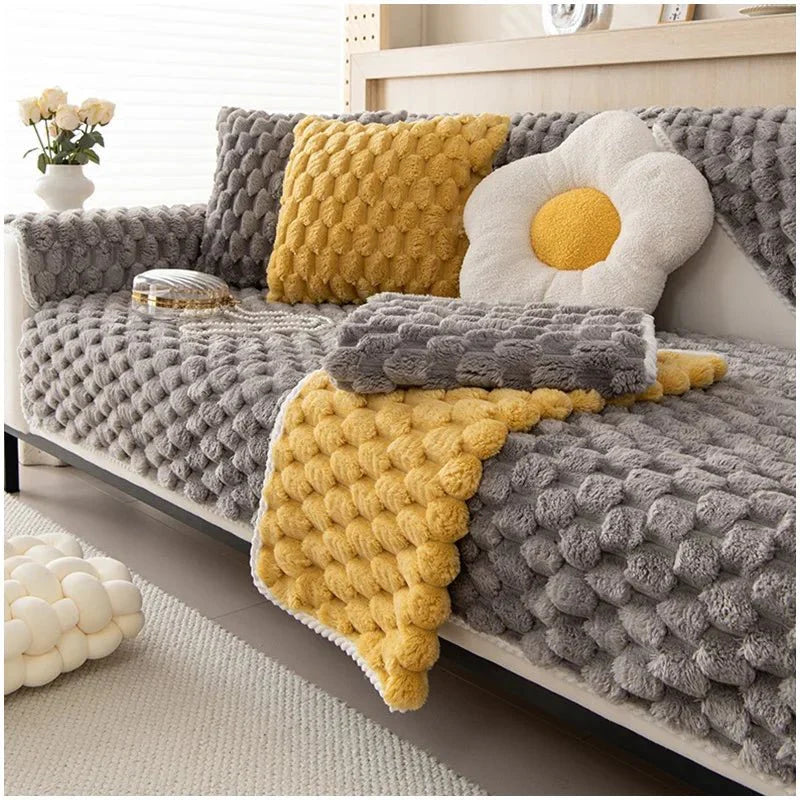 Pastellfarbe Verdickte Plüsch Sofa Decke für Gemütlichen Komfort | Brehn