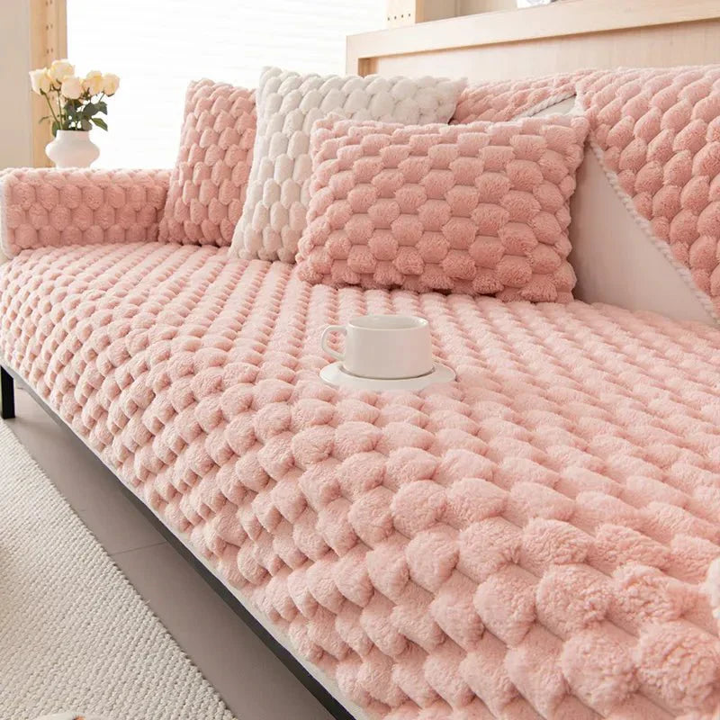 Pastellfarbe Verdickte Plüsch Sofa Decke für Gemütlichen Komfort | Brehn