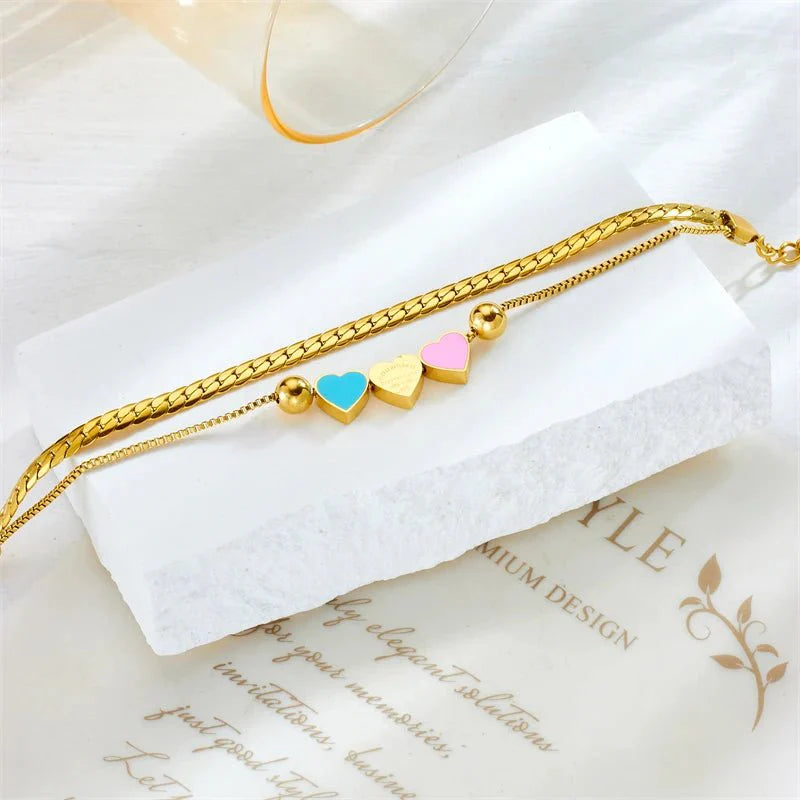 Brehn | Pastell Für Immer Liebe Herz Halskette und Armband