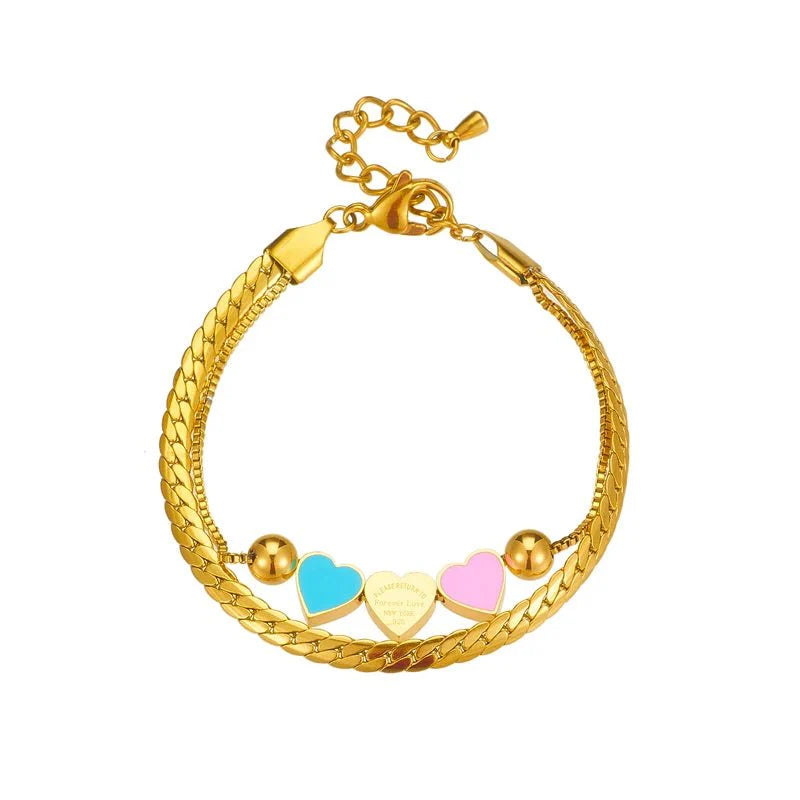 Brehn | Pastell Für Immer Liebe Herz Halskette und Armband