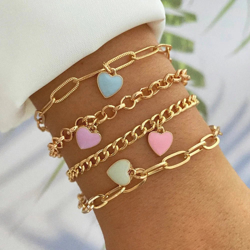 Brehn | Pastell Herz Armband Stapel