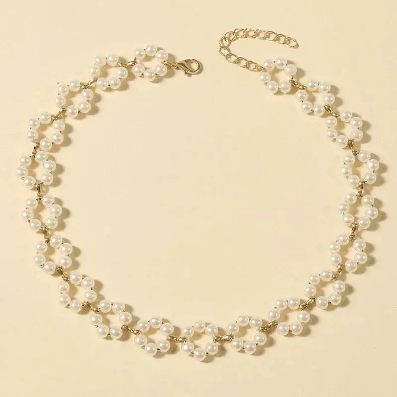 Brehn | Perle Floral Gänseblümchen Choker Halskette
