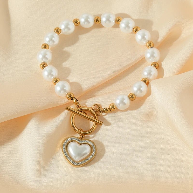Brehn | Perlenherzverschluss Choker-Halskette