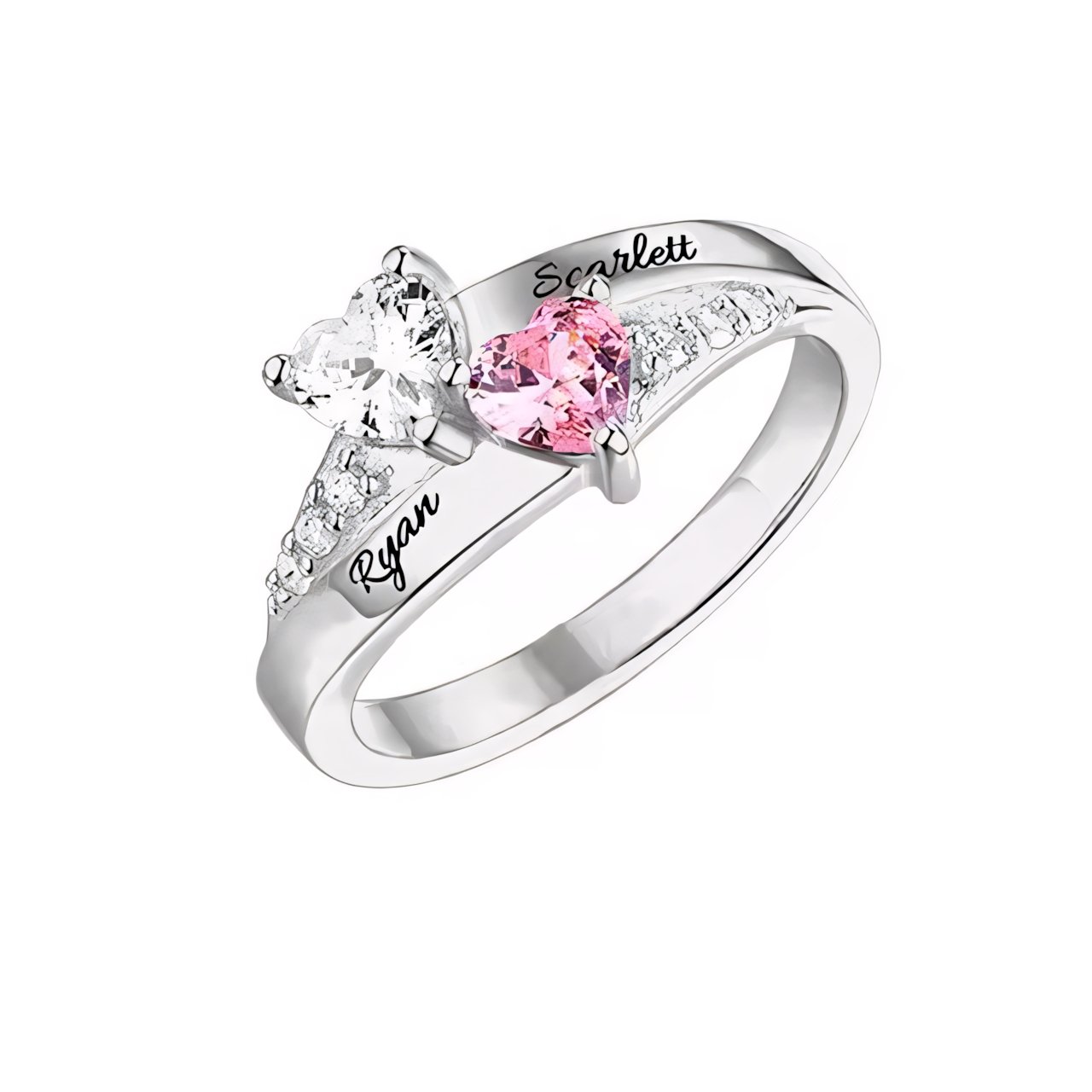 Brehn | Personalisierter Diamant Herz Name & Geburtsstein Ring