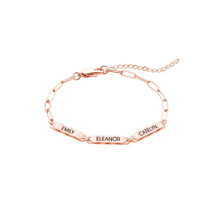 Brehn | Personalisierte Familiennamen Paperclip Armband