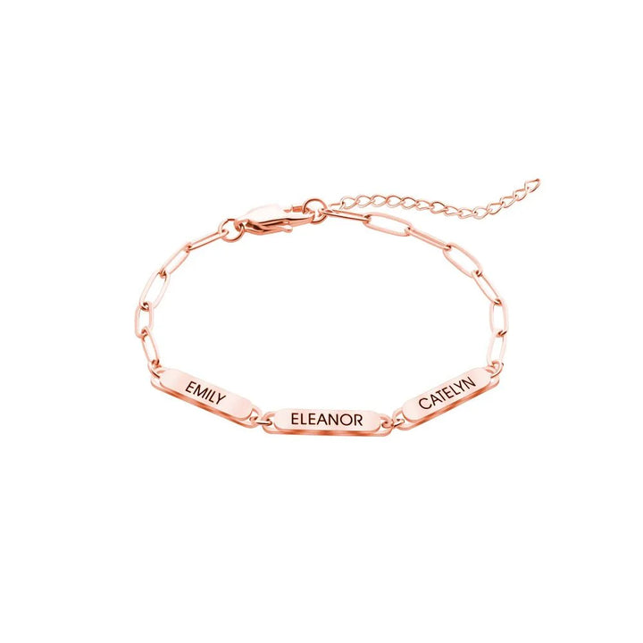 Brehn | Personalisierte Familiennamen Paperclip Armband
