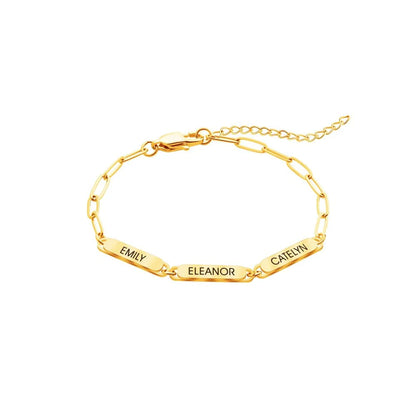 Brehn | Personalisierte Familiennamen Paperclip Armband