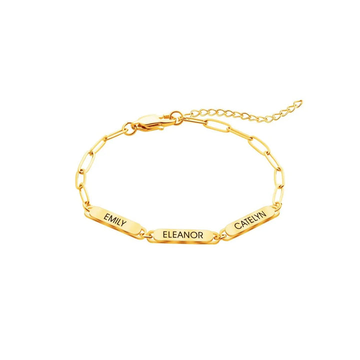 Brehn | Personalisierte Familiennamen Paperclip Armband