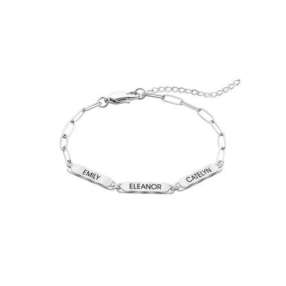 Brehn | Personalisierte Familiennamen Paperclip Armband