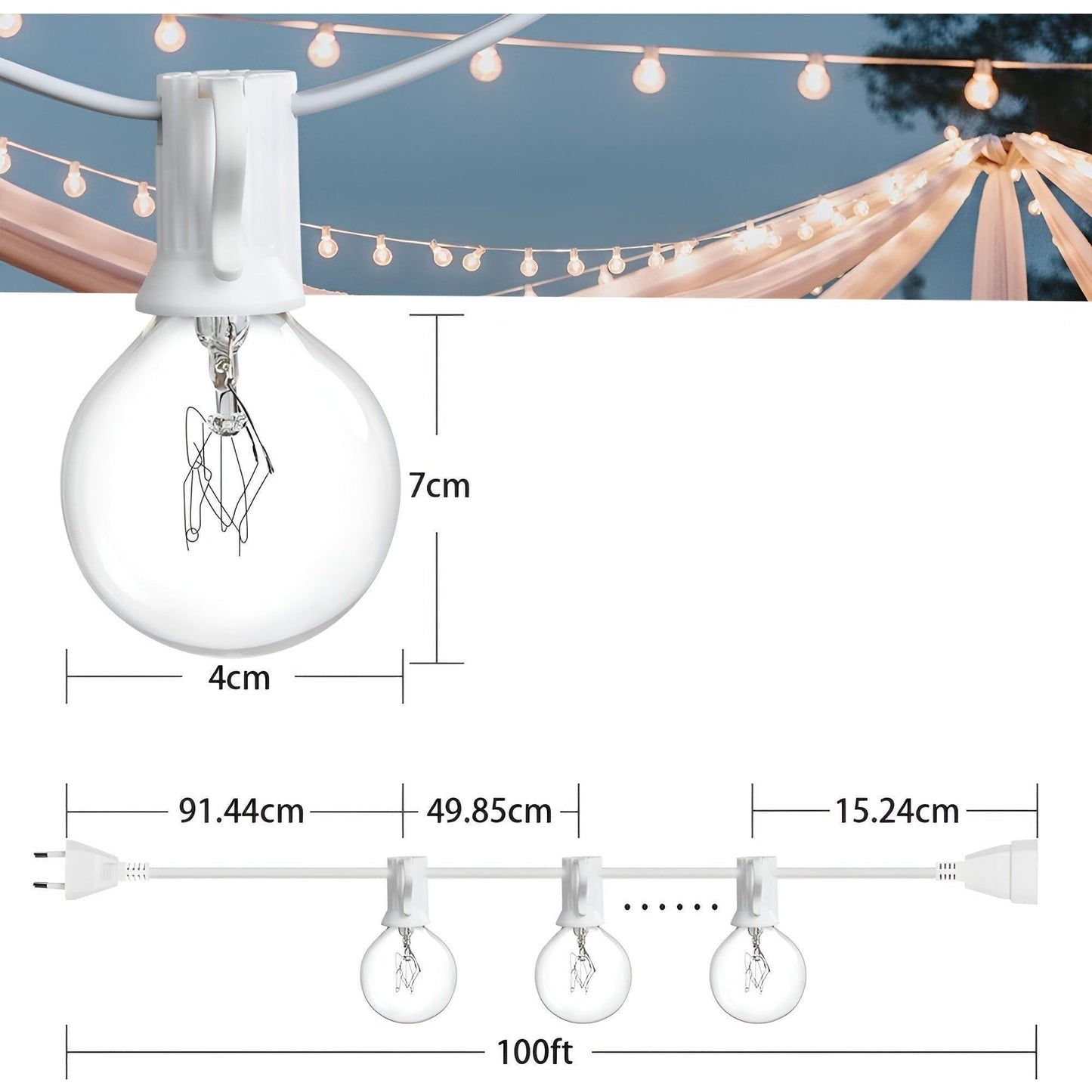FairyFlicker Lichterketten - Luxuriöse Terrassenbeleuchtung mit wasserdichtem Schutz | Brehn