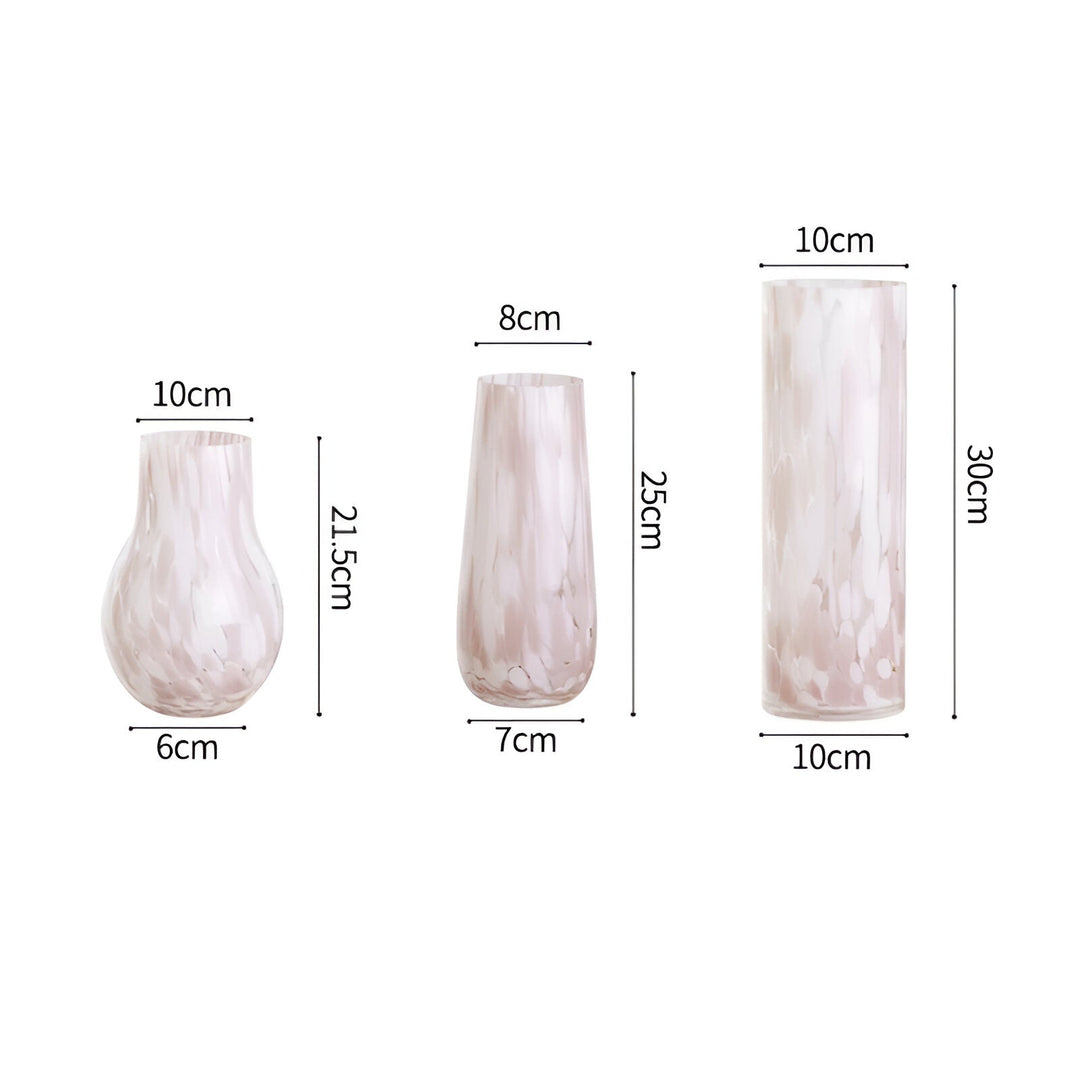 Rosa Marmor-Effekt Glasvase - Amerikanischer Stil Hydroponische Dekoration | Brehn