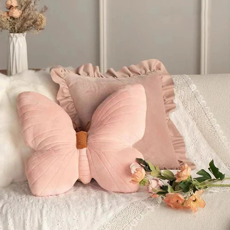 Pink Plüsch Schmetterlingskissenpolster für Sofa und Schlafzimmer | Brehn