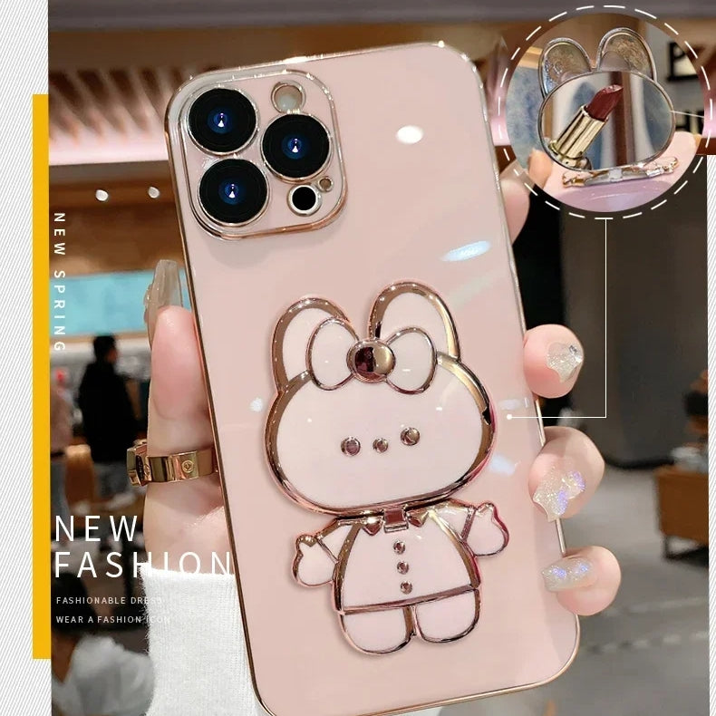 Brehn | 3D Hase Koreanischer Stil Spiegel iPhone Hülle