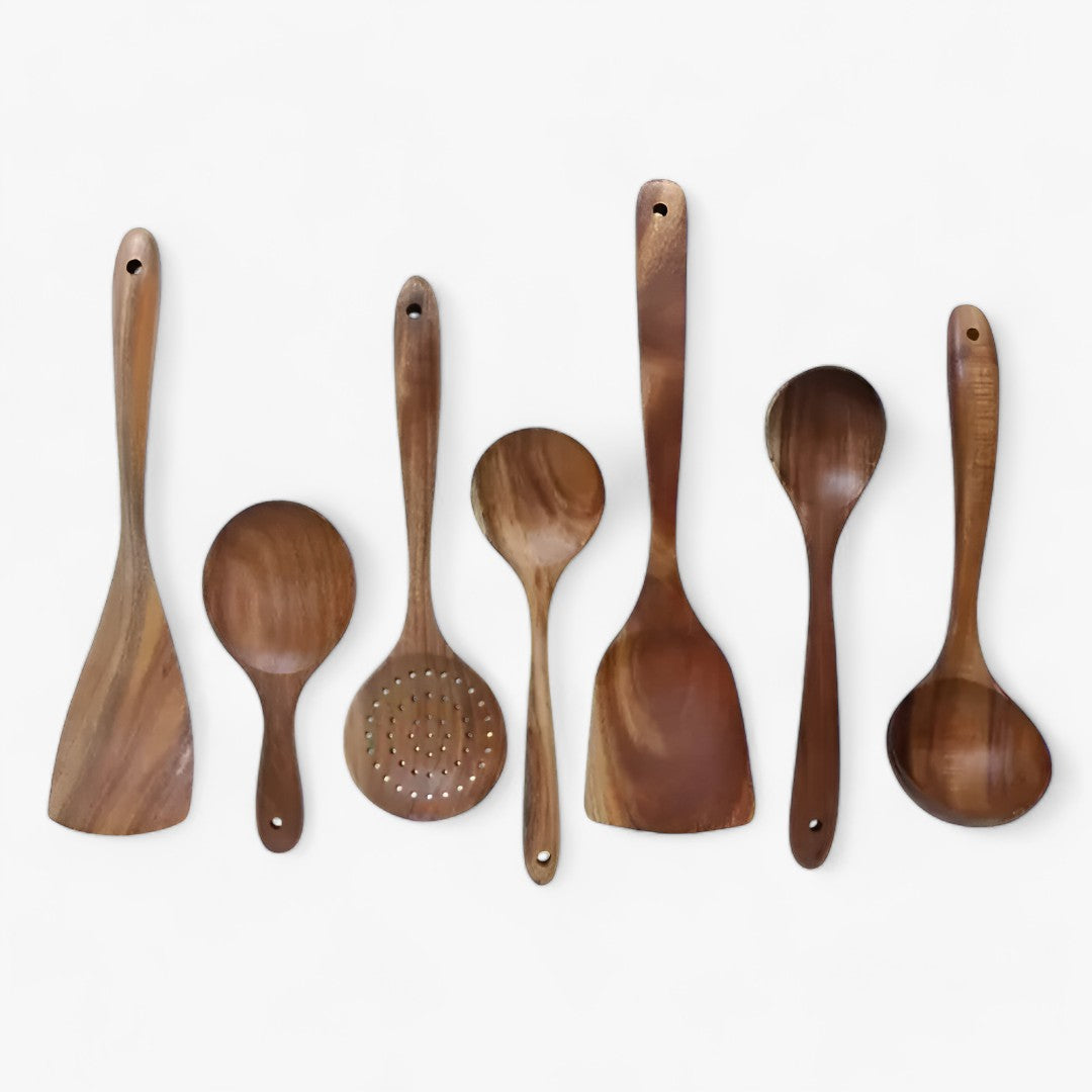 Brehn | Luxus Holz Küchenutensilien Set - Für ein elegantes Kocherlebnis