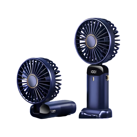 Wiederaufladbarer Handheld Mini Ventilator | 5-Geschwindigkeits, 90-Grad verstellbar & leise für Büro, Zuhause & Außenbereich | Brehn