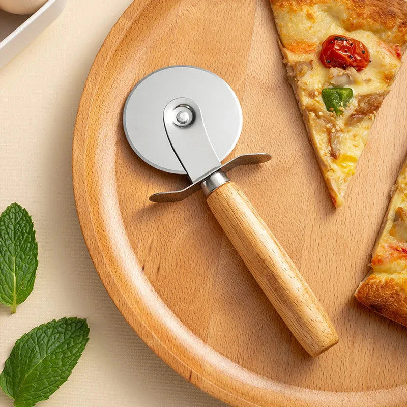 Pizzaschneider Holzgriff Teigschneider Schneidscheibe Schneider | Brehn