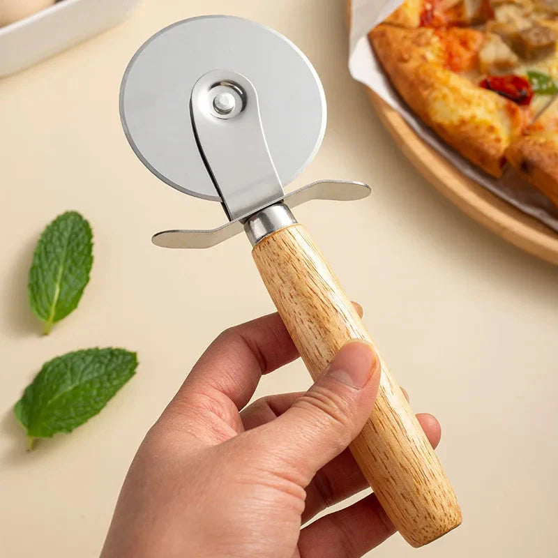 Pizzaschneider Holzgriff Teigschneider Schneidscheibe Schneider | Brehn
