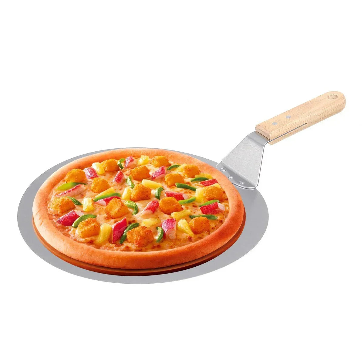 Pizza Schaufel Teigwerkzeuge Edelstahl Holzgriff Schaufel Rund | Brehn
