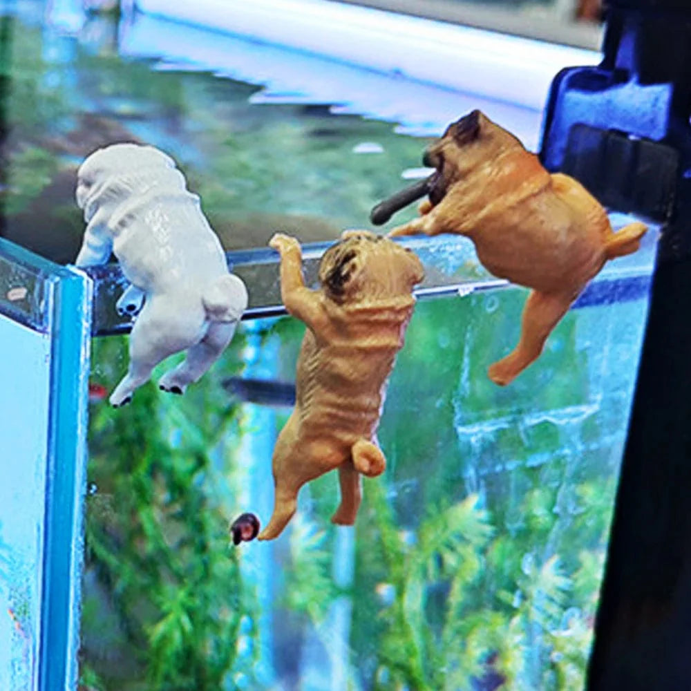 1-3Stk Mini Cartoon Hund Ornament Harz Figurine DIY Bastel Statue für Fischtank Fischschüssel Aquarium Zubehör Wohnkultur | Brehn