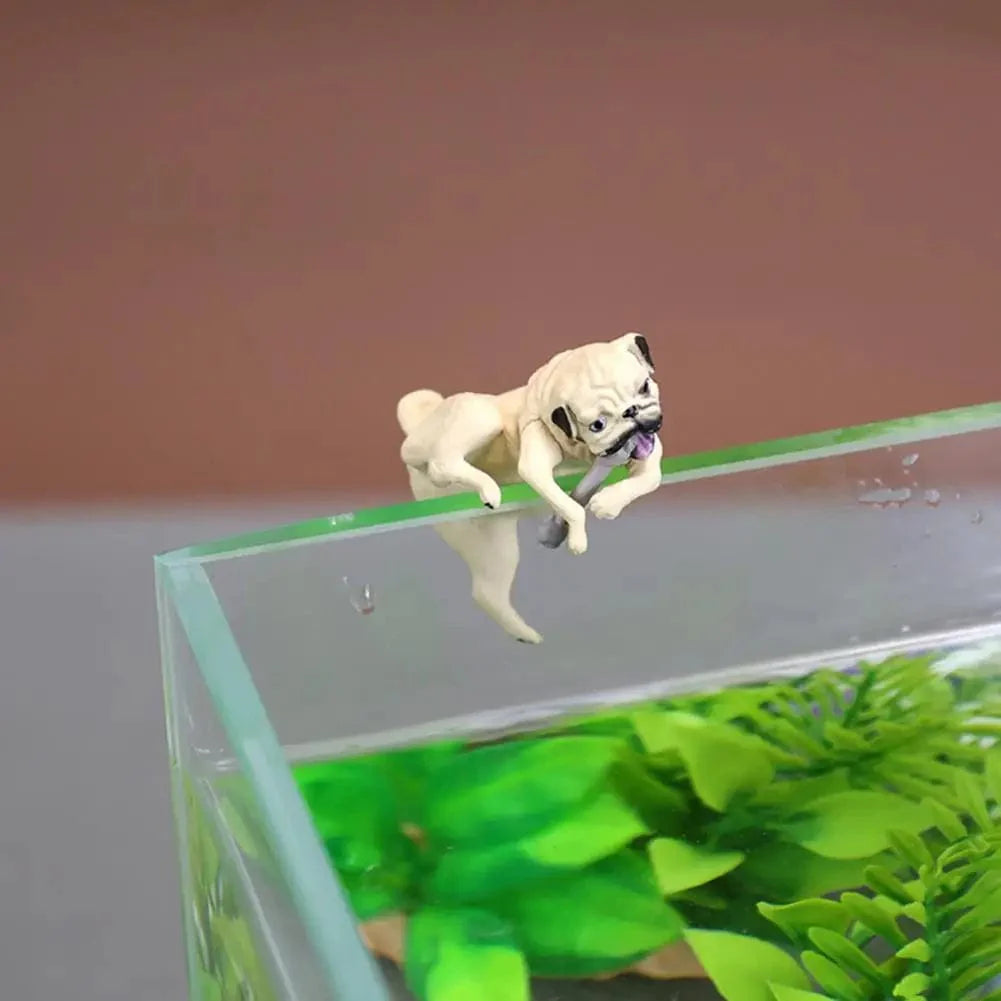 1-3Stk Mini Cartoon Hund Ornament Harz Figurine DIY Bastel Statue für Fischtank Fischschüssel Aquarium Zubehör Wohnkultur | Brehn