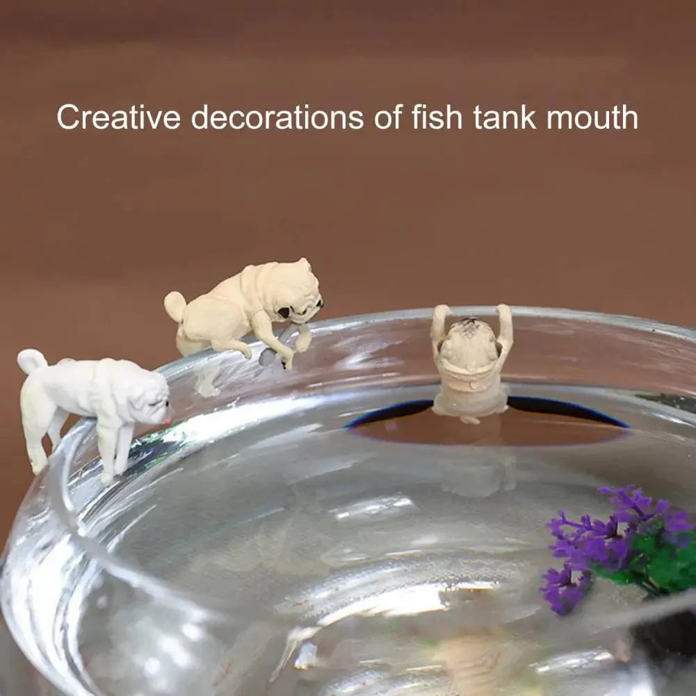 1-3Stk Mini Cartoon Hund Ornament Harz Figurine DIY Bastel Statue für Fischtank Fischschüssel Aquarium Zubehör Wohnkultur | Brehn