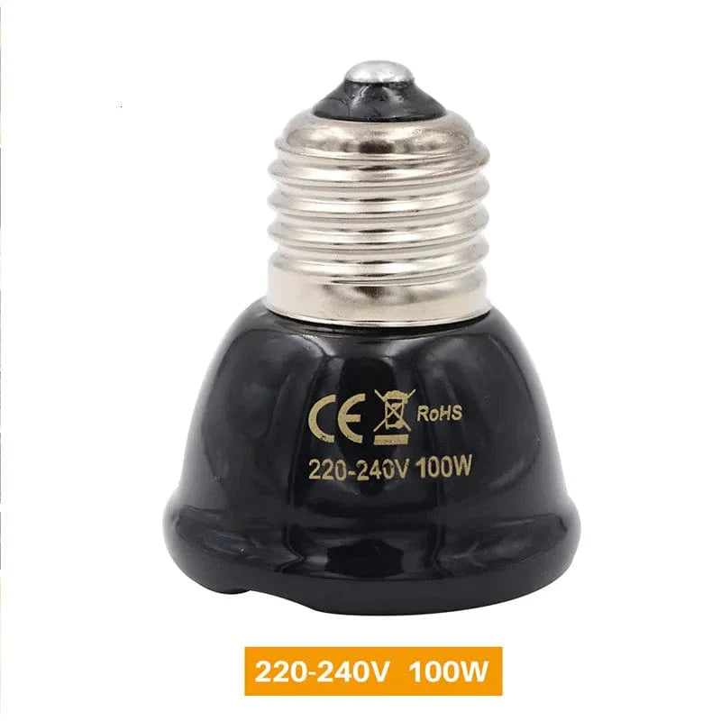 E27 Haustier Heizlampe für Schildkröte Schlange Echse Infrarot Keramische Emitter Wärme Licht 50W/75W/100W Reptilienlampe Reptilienlicht EU Stecker | Brehn