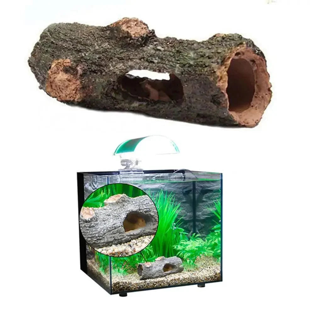 Aquarium Hohler Baum Tunnel Höhlen Ornament Fisch Garnele Schildkröte Versteck Fisch Tank Dekorationen Fischglas Zubehör | Brehn