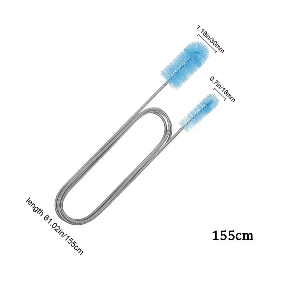 90/155/200CM Aquarien Reinigungsbürste für Schlauch Luftschlauch Edelstahl Flexible Doppelseitige Rohrbürste Fischtank Zubehör | Brehn