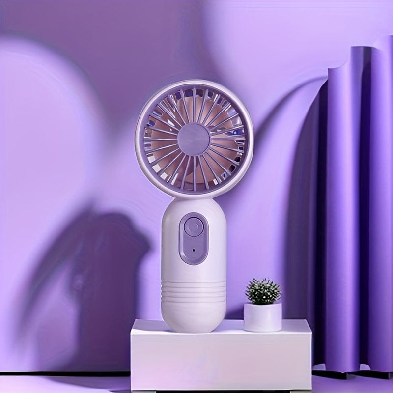 1PC Mini tragbarer Ventilator, USB wiederaufladbar, mit 3 Geschwindigkeiten - Handventilator für Männer und Frauen - Perfekt für Büro, Outdoor, Reisen und Camping | Brehn