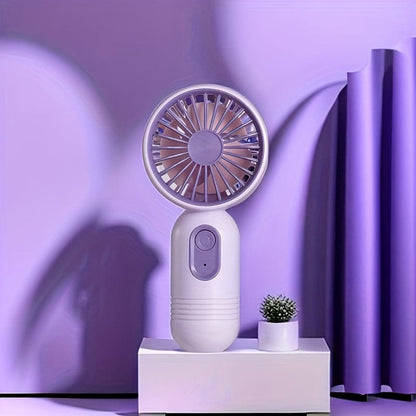 1PC Mini tragbarer Ventilator, USB wiederaufladbar, mit 3 Geschwindigkeiten - Handventilator für Männer und Frauen - Perfekt für Büro, Outdoor, Reisen und Camping | Brehn