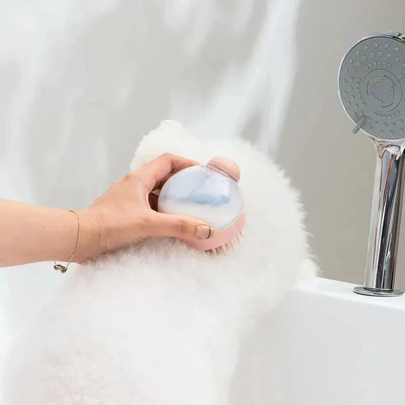 1pc Haustier-Badekborste Weiche Silikon Mit Shampoo-Spender Sanfte Massage Für Pflege Und Reinigung Von Fell Und Haar | Brehn