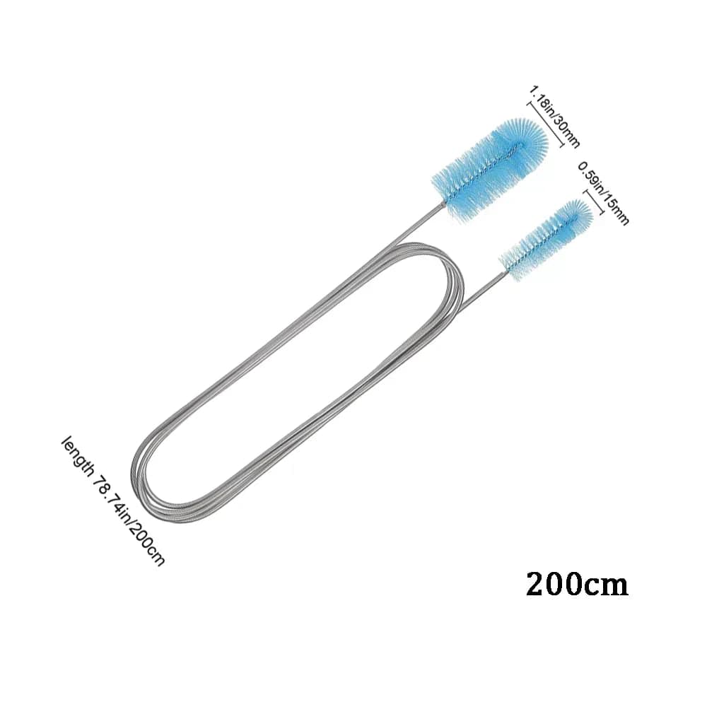 90/155/200CM Aquarien Reinigungsbürste für Schlauch Luftschlauch Edelstahl Flexible Doppelseitige Rohrbürste Fischtank Zubehör | Brehn