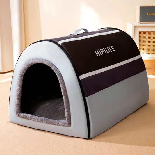 2022 Neue Winterwarme Faltbare Hundehütte Hundebett Haustierbedarf Kleine und Mittelgroße Hunde Warme Haustierbedarf Welpenhöhle Sofa | Brehn