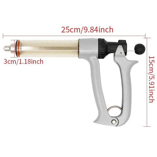 25/50ml Semi-Automatische Veterinär Kontinuierliche Spritze Tierinjektion Verstellbare Impf-Spritze für Nutztiere Rinder Schafe | Brehn