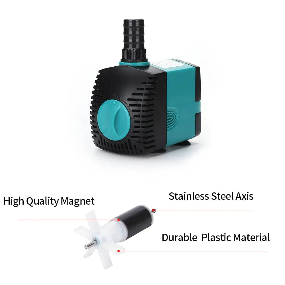 3-60W Ultra-Leise Tauchwasserpumpe Brunnen Fischteich Aquarium Wasserpumpe Filter Fischbecken Brunnenpumpe 220V-240V/110V | Brehn
