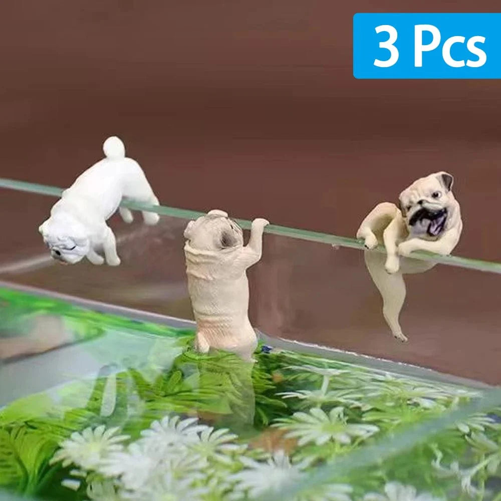 1-3Stk Mini Cartoon Hund Ornament Harz Figurine DIY Bastel Statue für Fischtank Fischschüssel Aquarium Zubehör Wohnkultur | Brehn