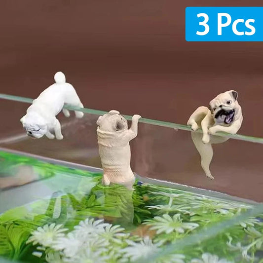 1-3Stk Mini Cartoon Hund Ornament Harz Figurine DIY Bastel Statue für Fischtank Fischschüssel Aquarium Zubehör Wohnkultur | Brehn