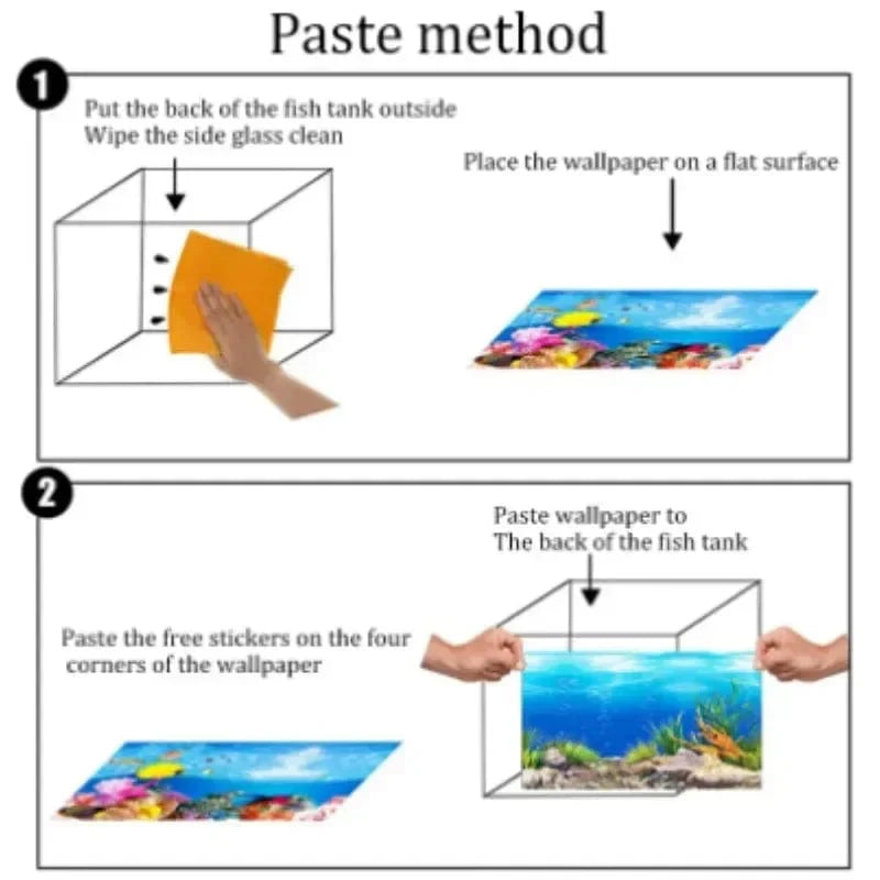 3D-Marine-Hintergrund für Aquarien-Dekoration Aufkleber & Poster Waren Dekoration Fischbehälter und Aquarien Zubehör Aquascape | Brehn