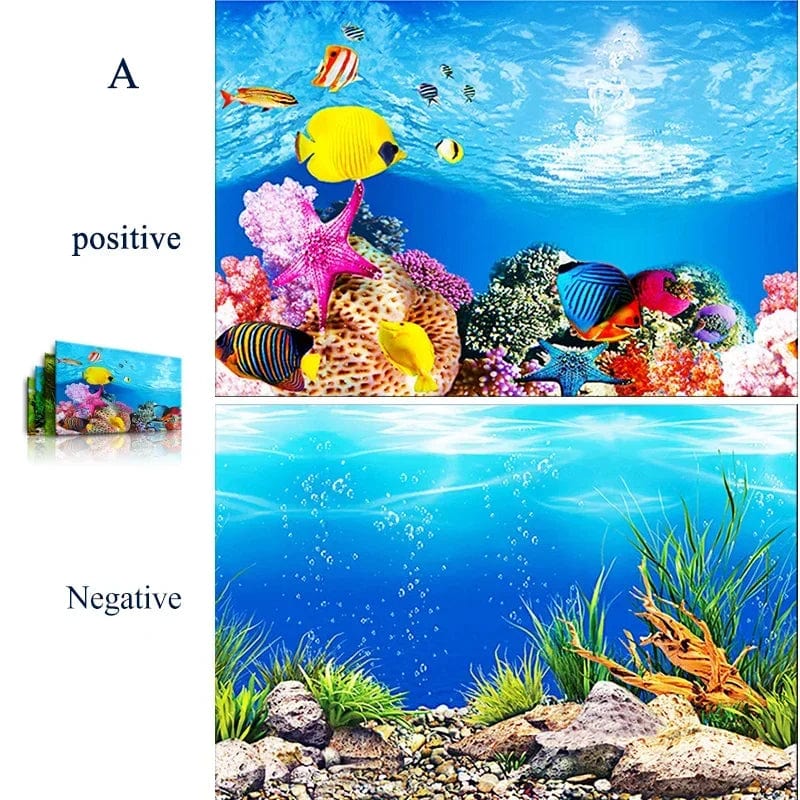 3D-Marine-Hintergrund für Aquarien-Dekoration Aufkleber & Poster Waren Dekoration Fischbehälter und Aquarien Zubehör Aquascape | Brehn