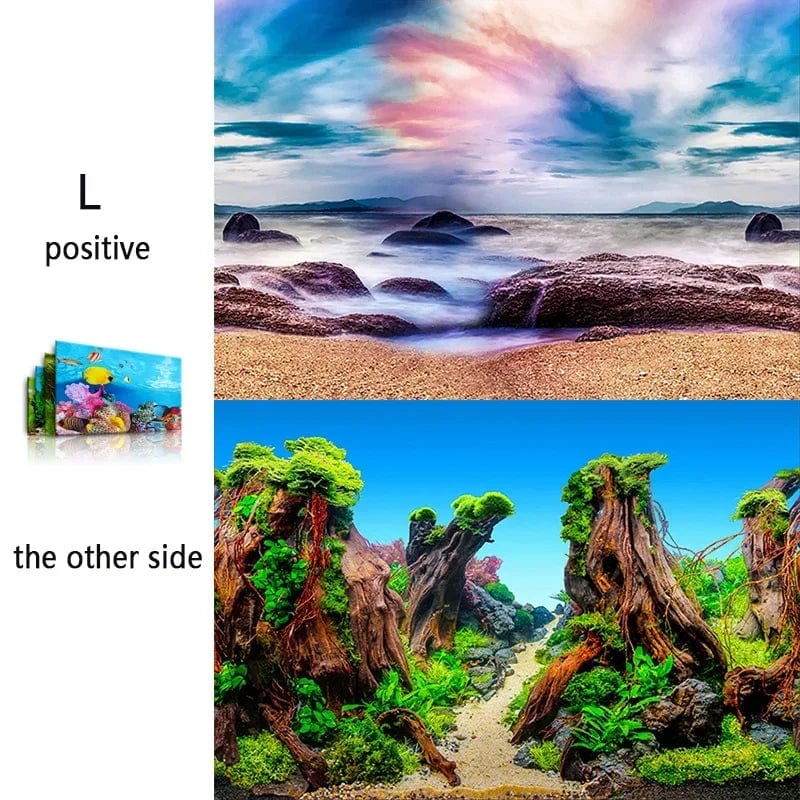 3D-Marine-Hintergrund für Aquarien-Dekoration Aufkleber & Poster Waren Dekoration Fischbehälter und Aquarien Zubehör Aquascape | Brehn