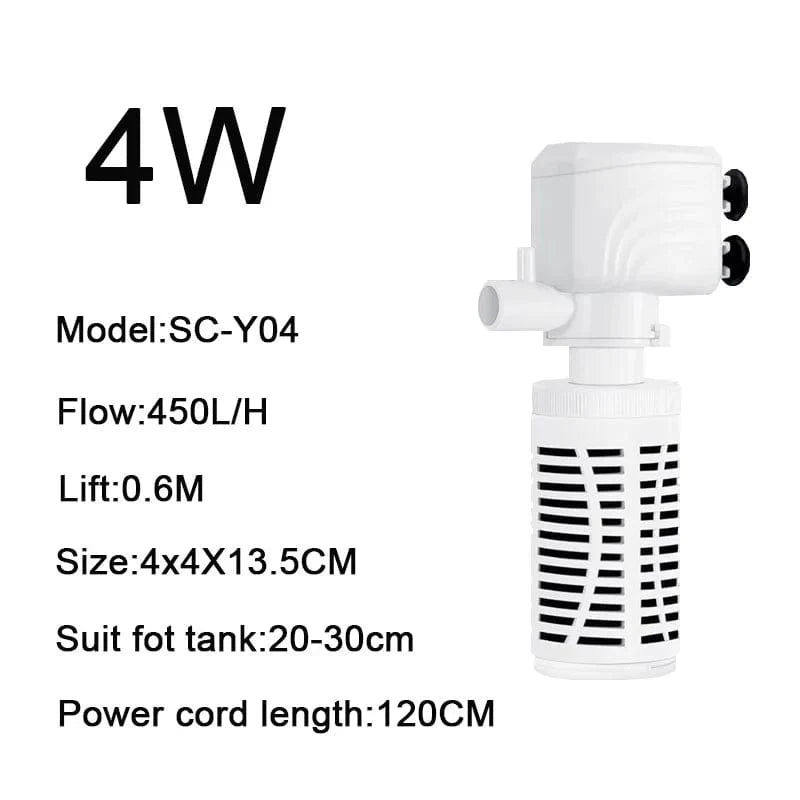 4 in 1 Aquarium Filterpumpe Stille Fischtank Untertauch Luft Sauerstoff Belüfter Aquarium Luftpumpe Wasserwechselpumpe Wellenmacher 220v | Brehn