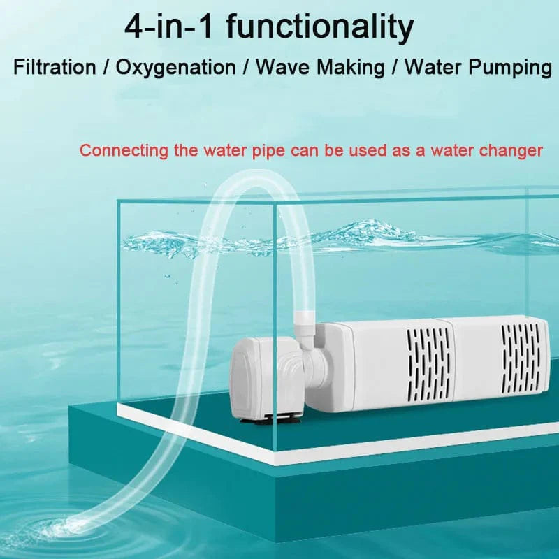 4 in 1 Aquarium Filterpumpe Stille Fischtank Untertauch Luft Sauerstoff Belüfter Aquarium Luftpumpe Wasserwechselpumpe Wellenmacher 220v | Brehn