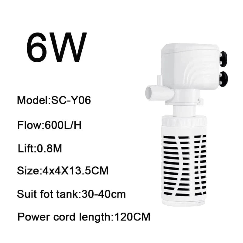 4 in 1 Aquarium Filterpumpe Stille Fischtank Untertauch Luft Sauerstoff Belüfter Aquarium Luftpumpe Wasserwechselpumpe Wellenmacher 220v | Brehn