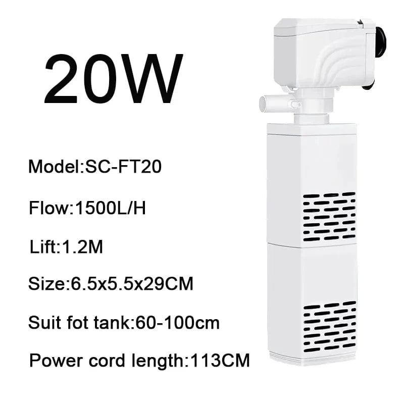 4 in 1 Aquarium Filterpumpe Stille Fischtank Untertauch Luft Sauerstoff Belüfter Aquarium Luftpumpe Wasserwechselpumpe Wellenmacher 220v | Brehn