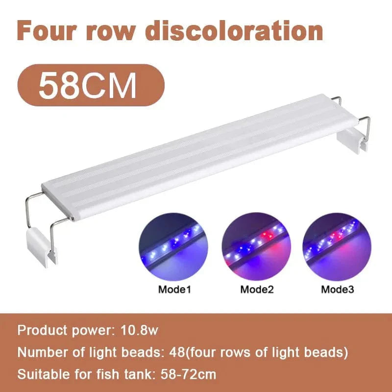 Aquarium LED-Licht Super Slim Fisch Tank Licht Pflanzenwachstumsbeleuchtung 28-58 cm Aufhellend Erweiterbar Clip 220V Für Fisch Tank | Brehn