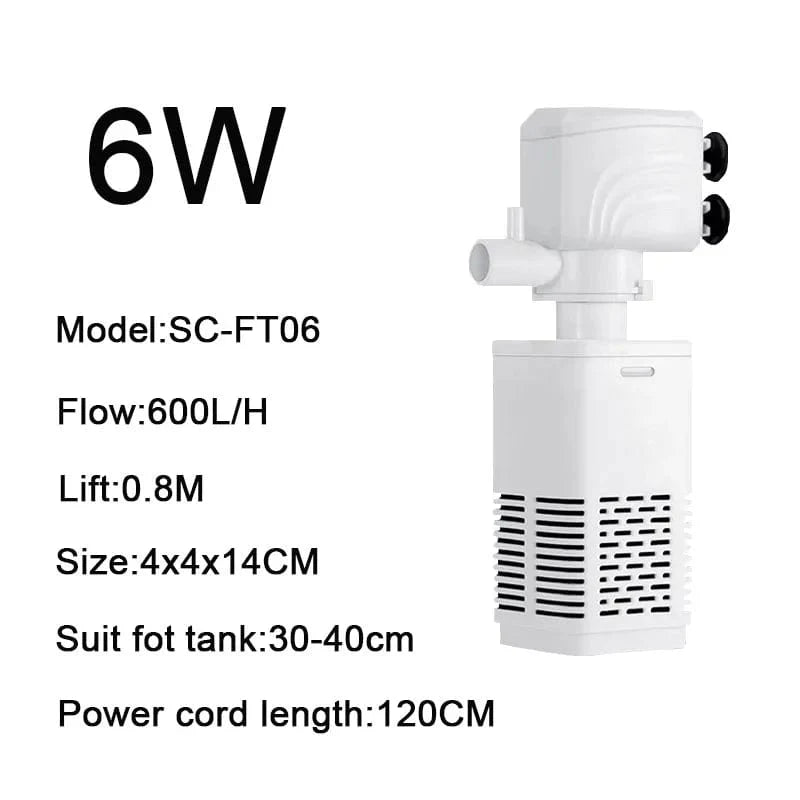 4 in 1 Aquarium Filterpumpe Stille Fischtank Untertauch Luft Sauerstoff Belüfter Aquarium Luftpumpe Wasserwechselpumpe Wellenmacher 220v | Brehn
