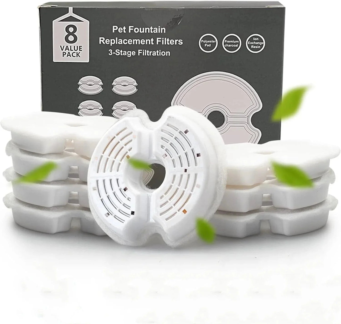 Katzenwasserbrunnenfilter Mehrfachfiltration Haustier-Wasserbrunnen Ersatzfilter 4/8 Packs | Brehn