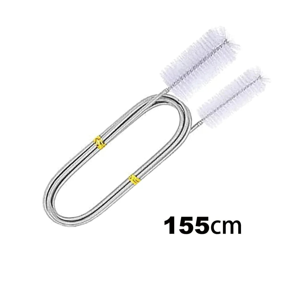 90/155/200CM Aquarien Reinigungsbürste für Schlauch Luftschlauch Edelstahl Flexible Doppelseitige Rohrbürste Fischtank Zubehör | Brehn